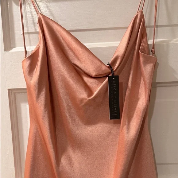 Alice + Olivia Peach Satin Dress